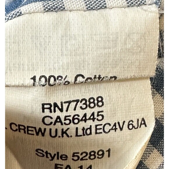 Tailored By J. Crew Shirt Slim Fit Men’s XL Blue Gingham Button Down Long Sleeve - Picture 12 of 13